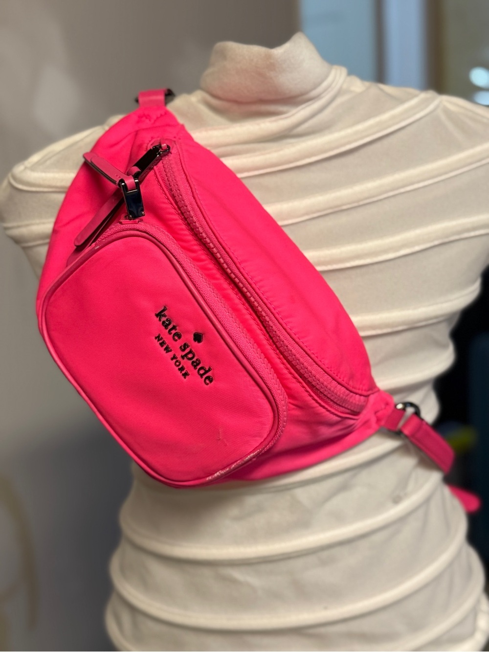 kate spade Neon Pink Nylon Crossbody Belt Bag
